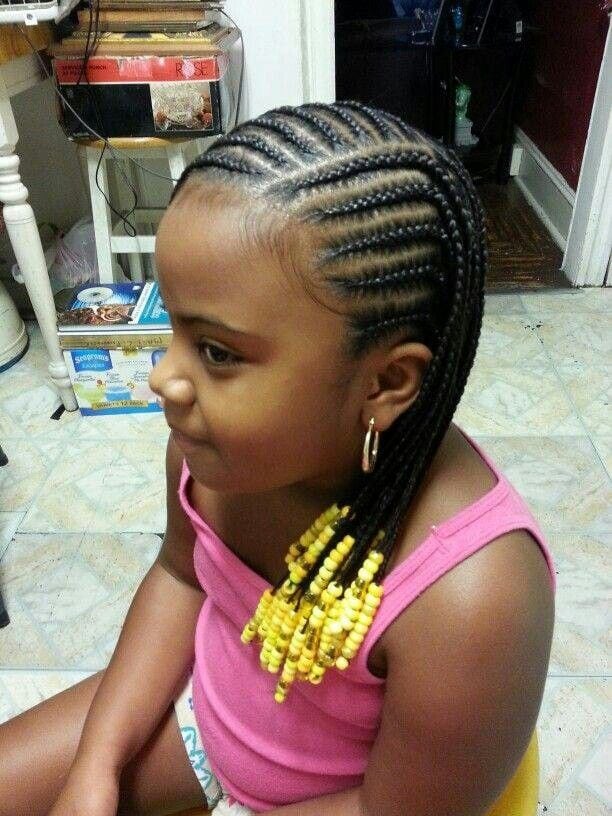 Mid-Back Braids With Large Yellow Beads Mid-Back Braids With Large Yellow Beads — Little Black Girl Hairstyles