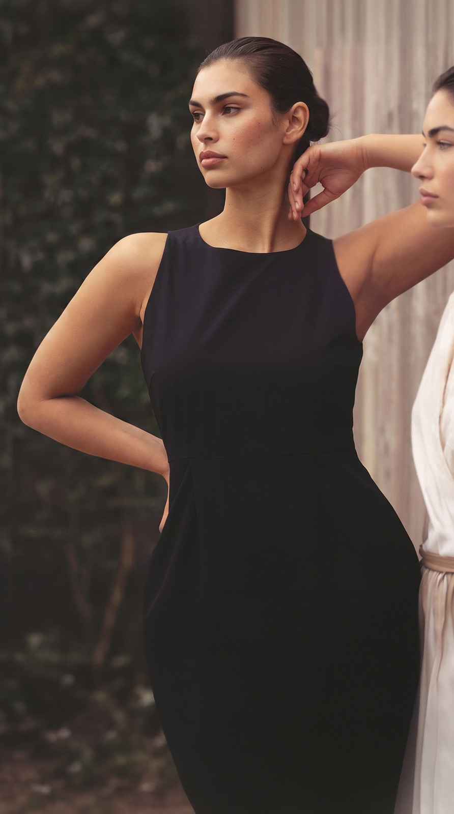 Navy Sleeveless Sheath Dress with Clean Lines — Dresses for Big Bust