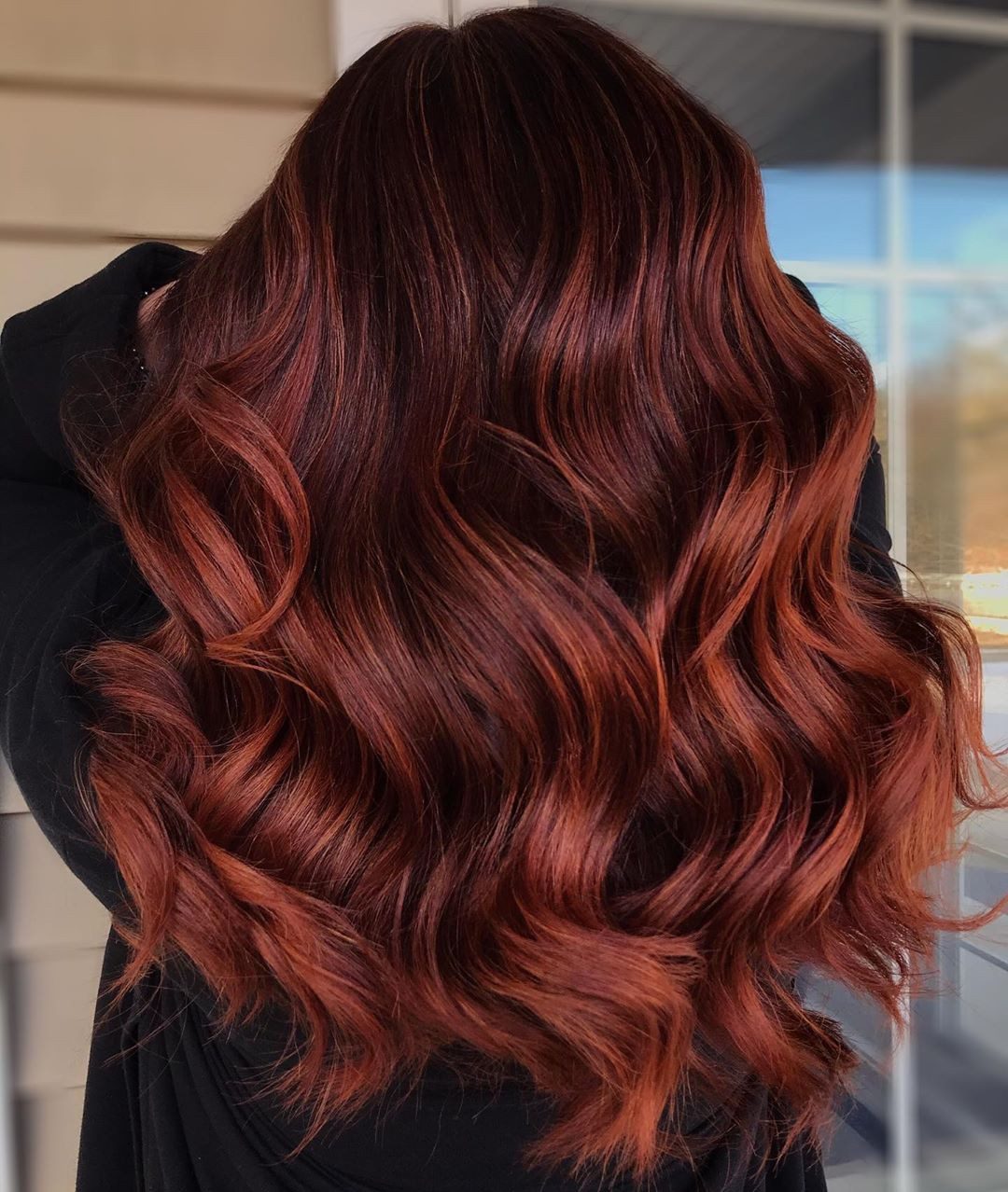 Deep Auburn With Copper Balayage Deep Auburn With Copper Balayage — Auburn Hair