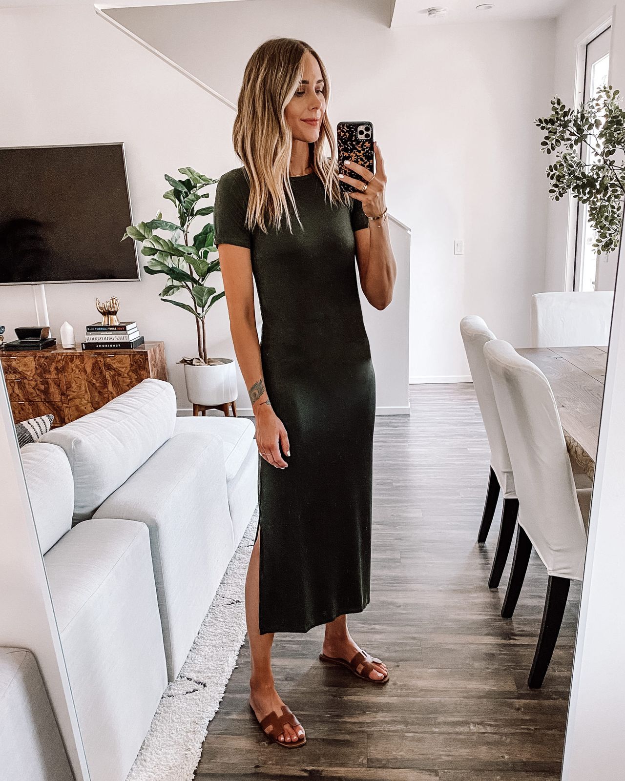 Textured Dark Green Ribbed Tee Dress Textured Dark Green Ribbed Tee Dress — T Shirt Dress Outfits