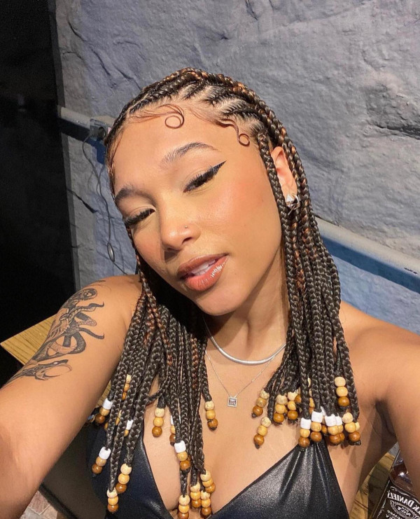 Fulani Braids with Baby Hairs and Wooden Beads — Fulani Braids with Beads