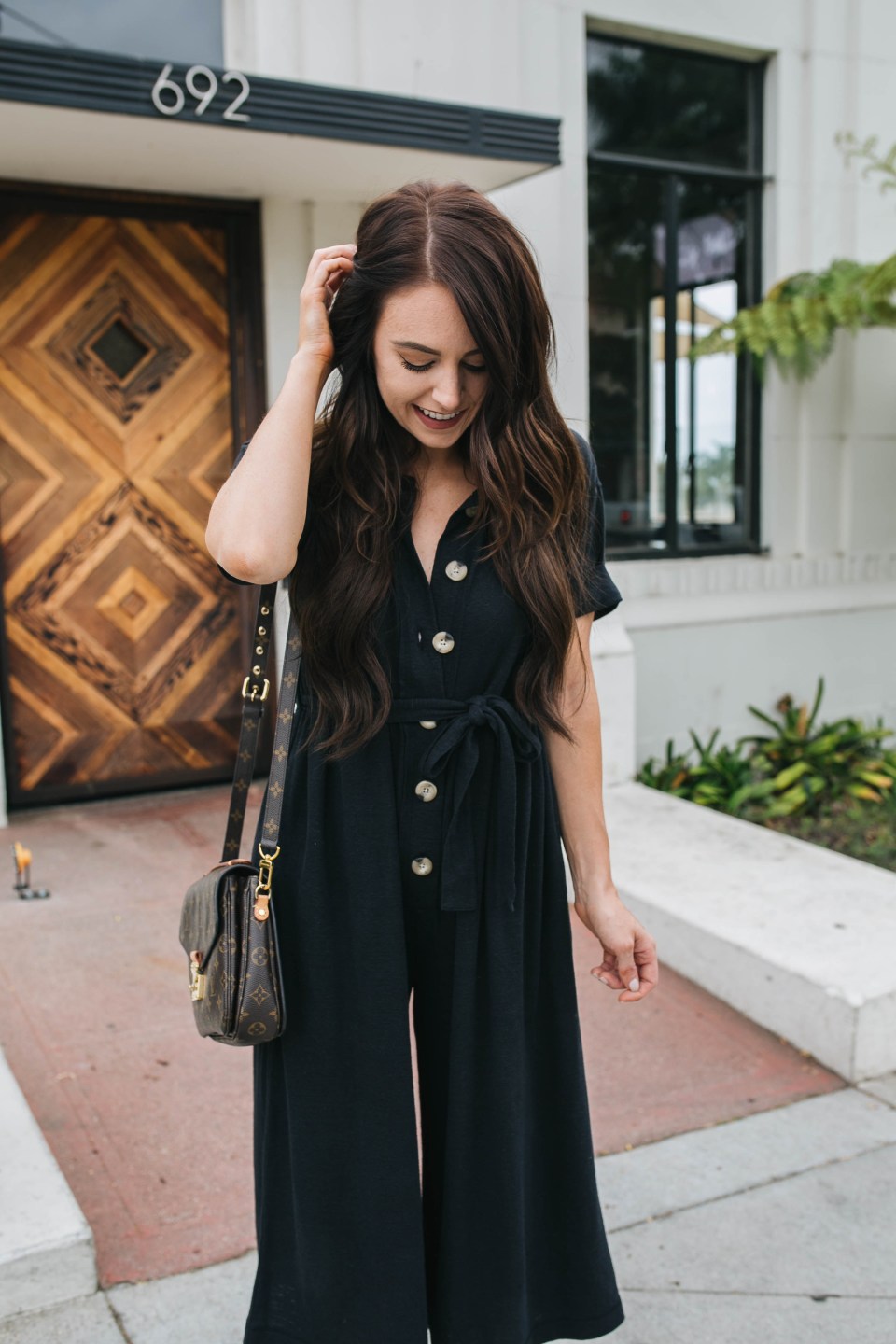 Black Wide-Leg Jumpsuit with Tie Waist Black Wide-Leg Jumpsuit with Tie Waist — Free People Outfits