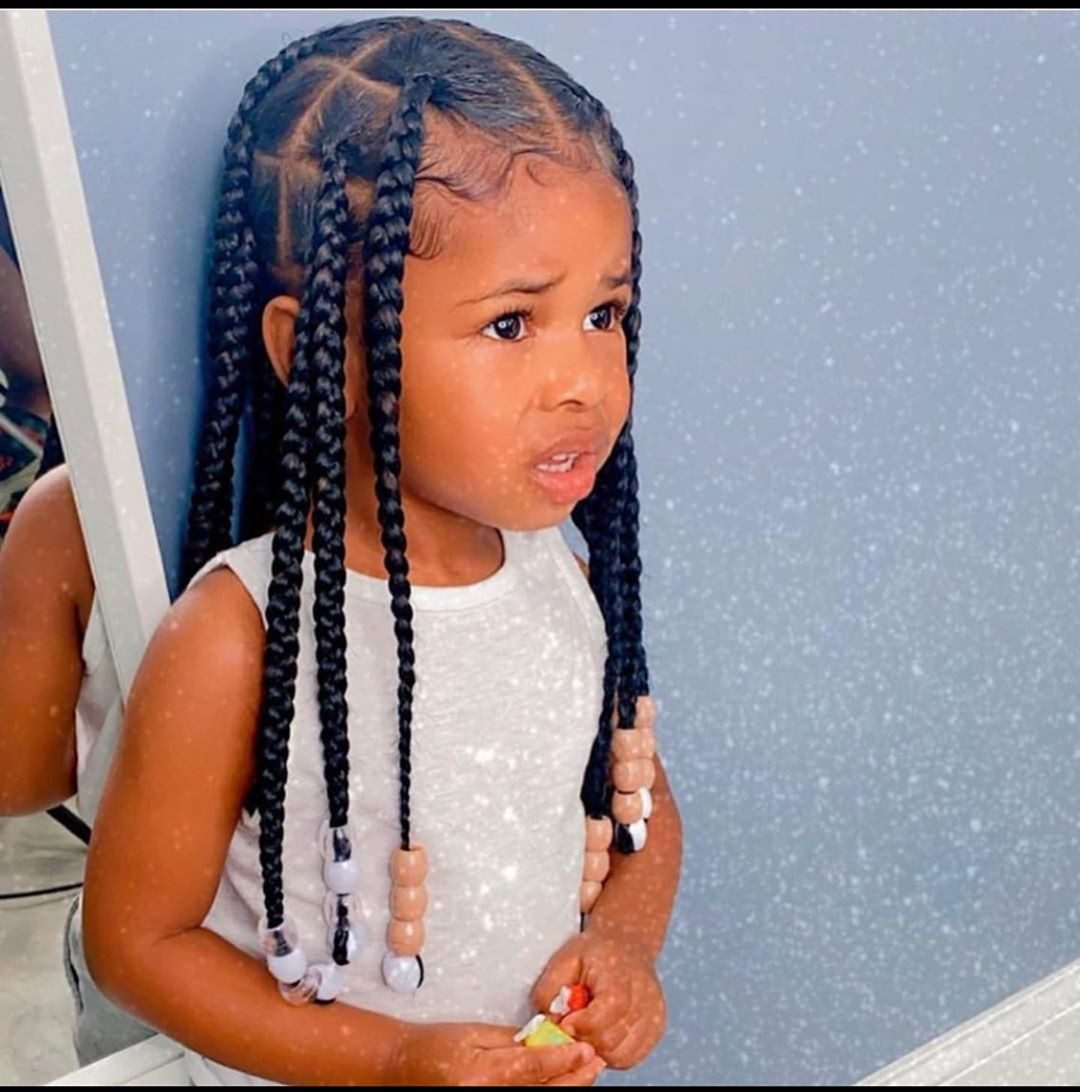 Mid-Back Knotless Braids With Light Beads Mid-Back Knotless Braids With Light Beads — Kids Knotless Braids