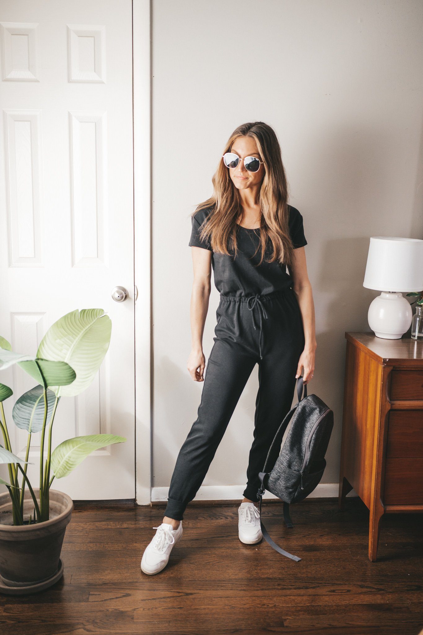 Everyday Essential: Tapered Leg Jumpsuit with Sneakers — Jumpsuit Outfits