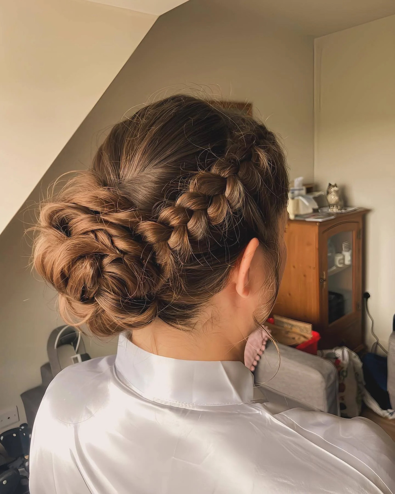 Intricate Updo with Side-Swept Braids — Gymnastics Hairstyles