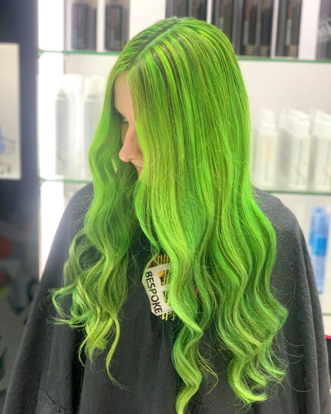 Side View Medium Crop Visual Idea Side View Medium Crop Visual Idea — Emerald Green Hair
