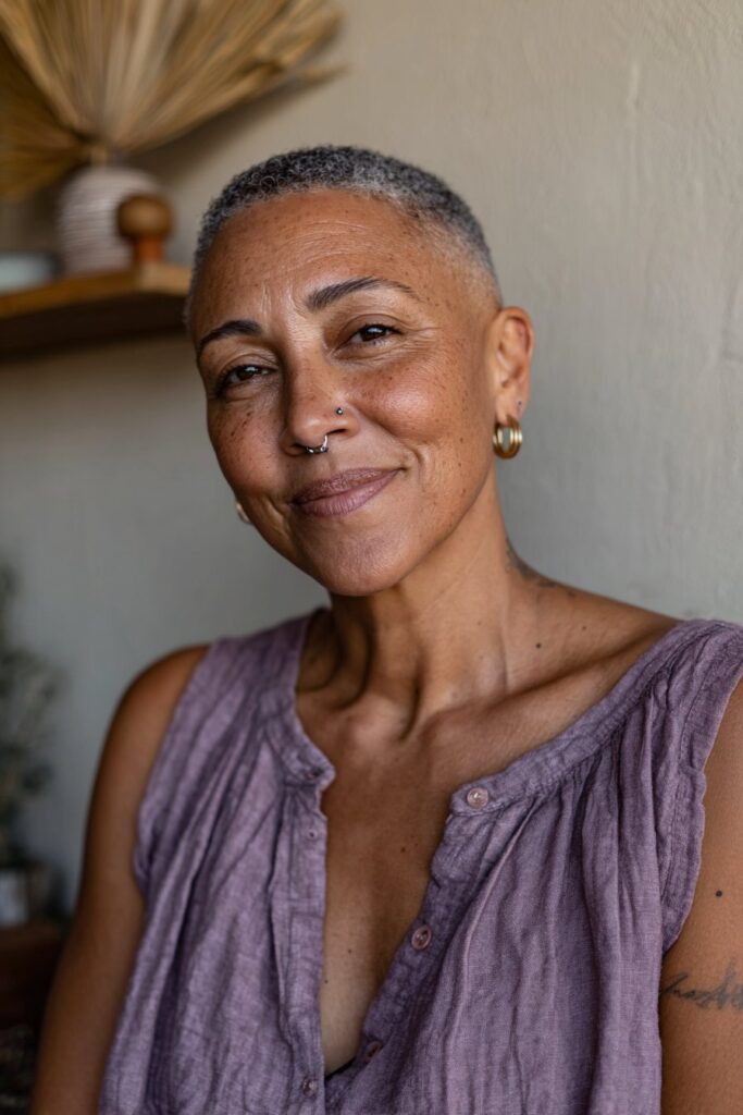 Short Tapered Grey Cut — Natural Hairstyles Over 50