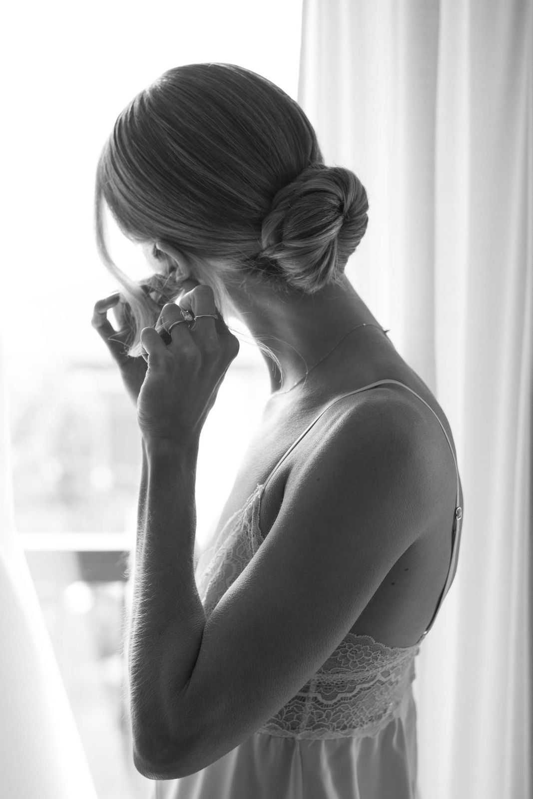 Dark Brown Visual Idea Dark Brown Visual Idea — Sleek Bun Wedding Hair