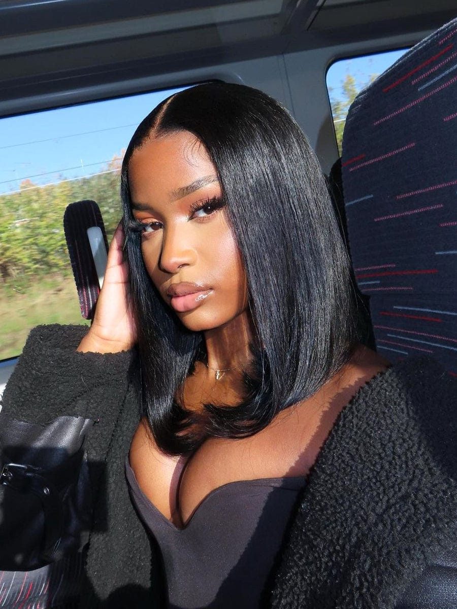 Fine Black Bob With Blunt Ends Fine Black Bob With Blunt Ends — Bob Wig Styles