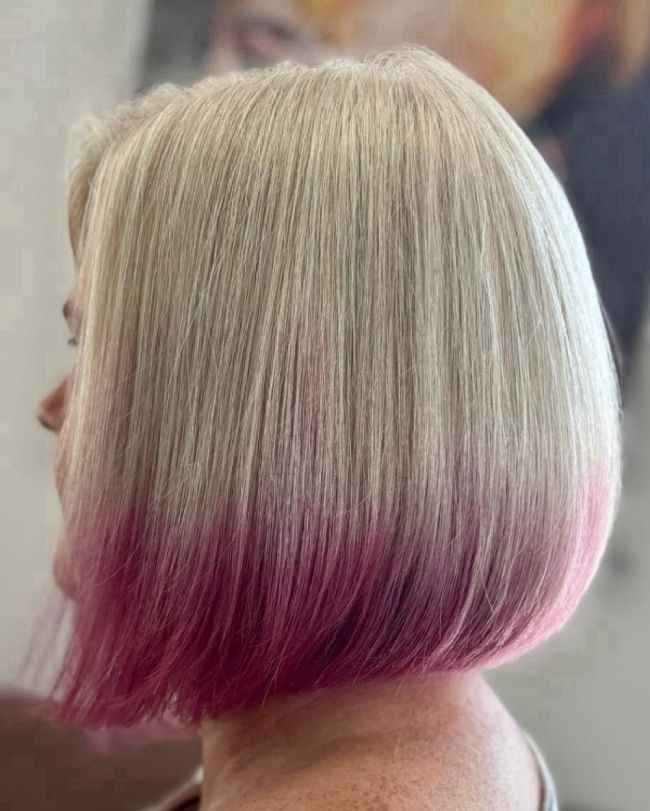 Blonde With Pink Tips Visual Idea Blonde With Pink Tips Visual Idea — Blonde Hair Over 50
