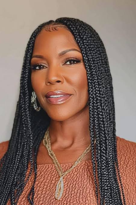 Neat Shoulder-Length Black Box Braids Neat Shoulder-Length Black Box Braids — Braids Over 50