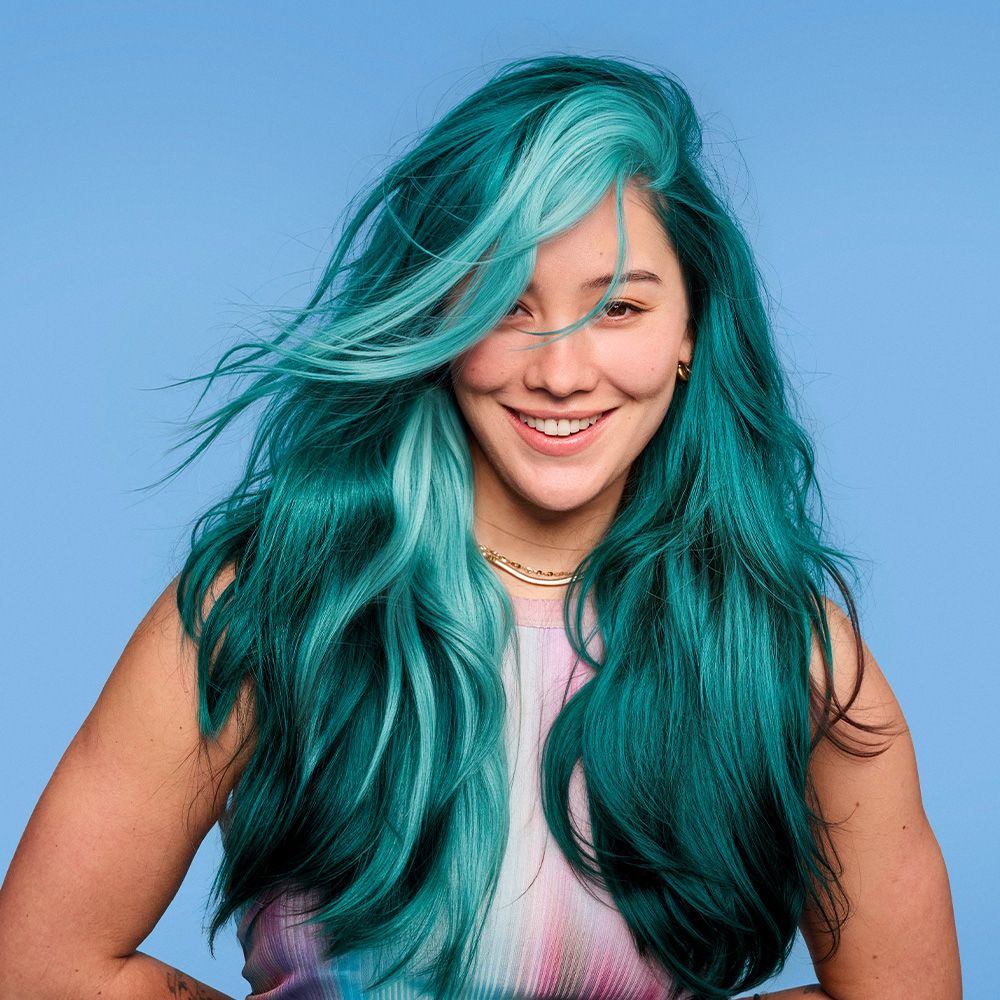 Teal and Mint Split Dye Waves Teal and Mint Split Dye Waves — Mermaid Hair