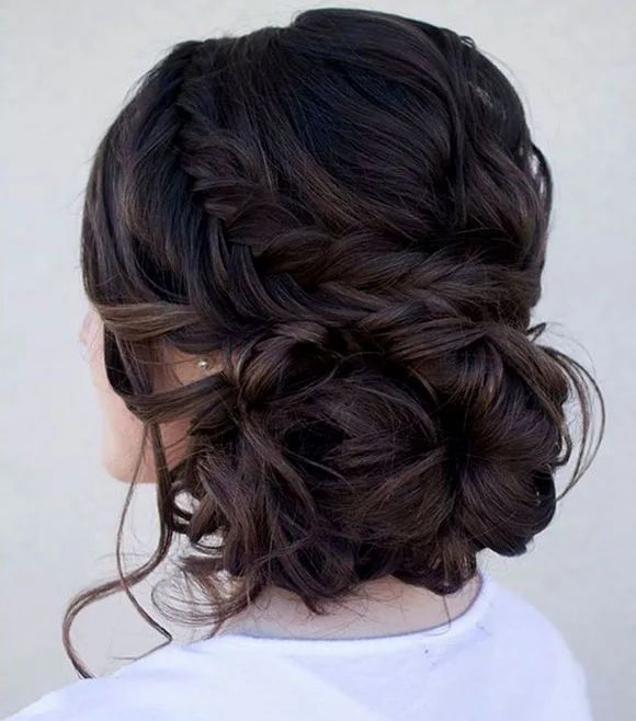 Braided Updo with Loose Curls — Quinceanera Hairstyles