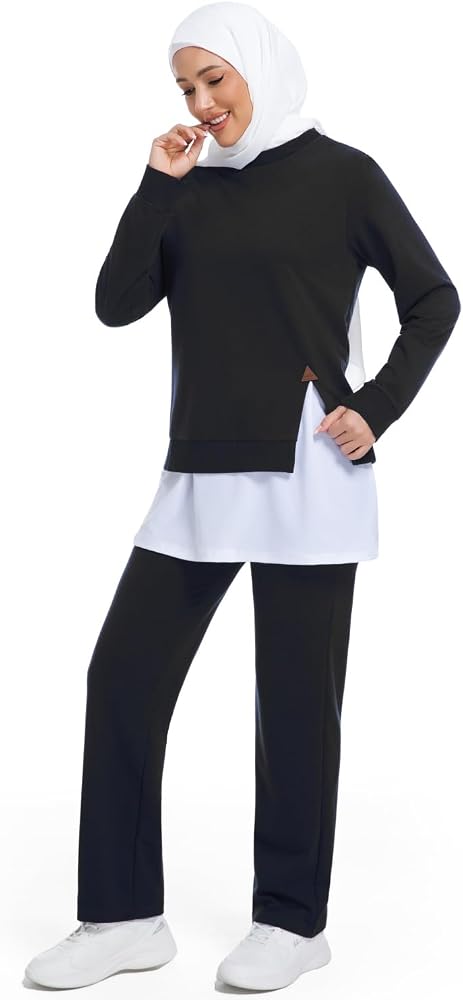 Clean Lines: White Underlayer with Black and White Hijab — Hijab Work Outfits