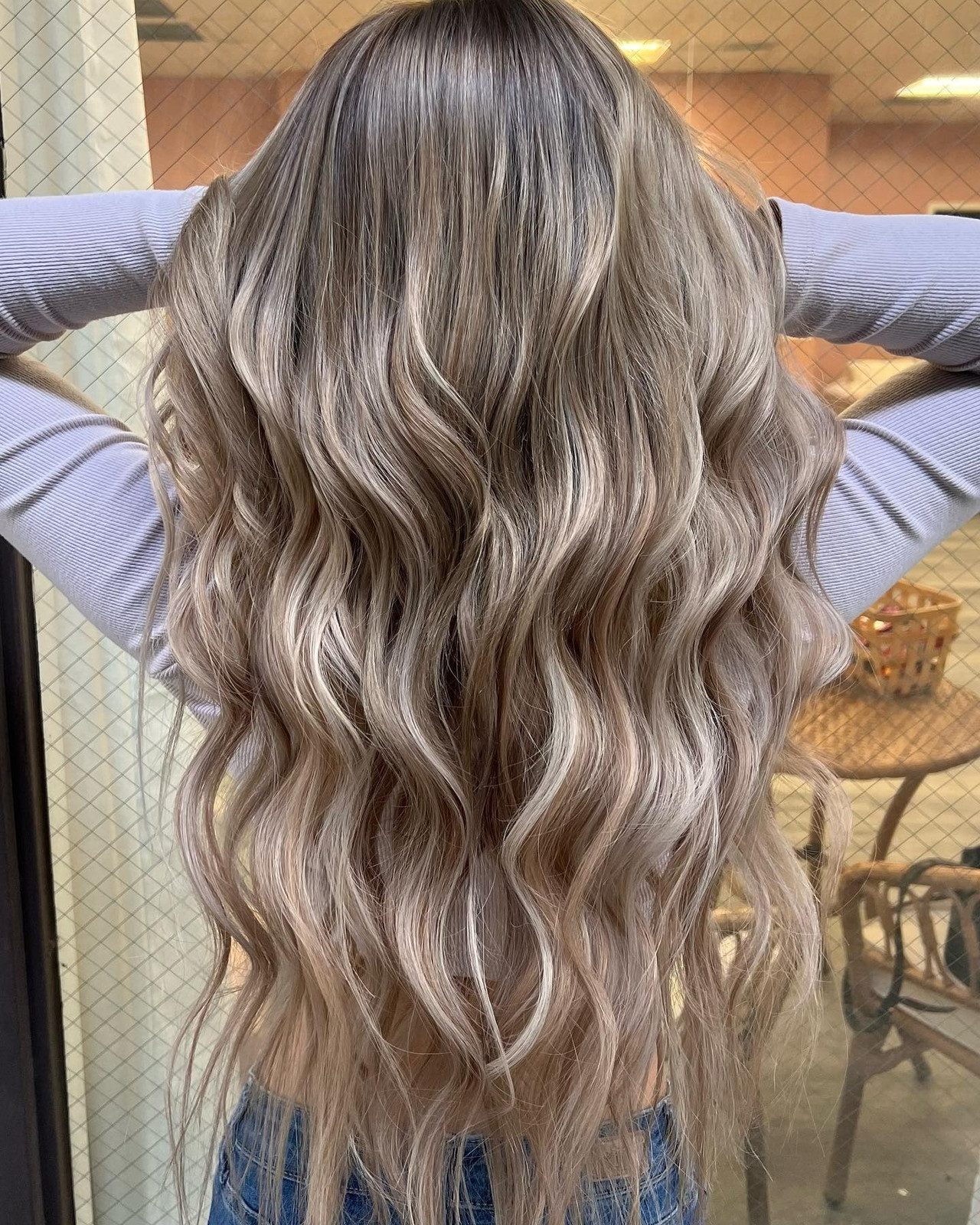 Champagne Blonde Balayage With Natural Effect Champagne Blonde Balayage With Natural Effect