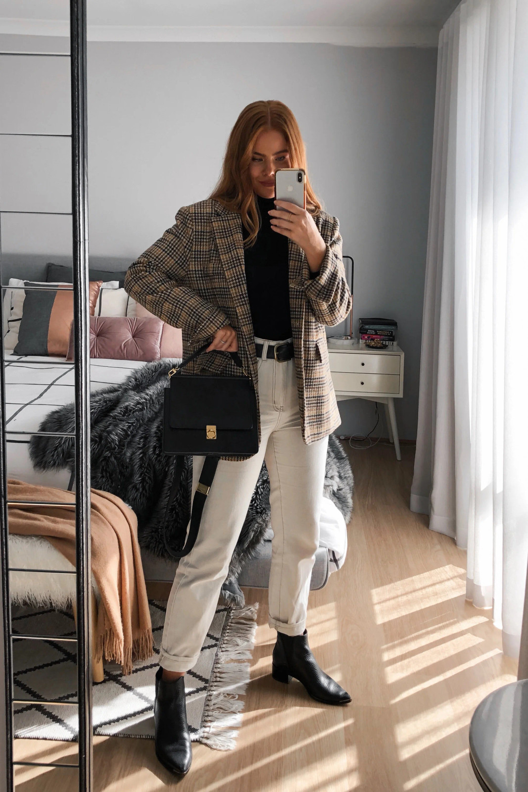 Black Ankle Boots Outfit Idea Black Ankle Boots Outfit Idea — White Jeans Outfits