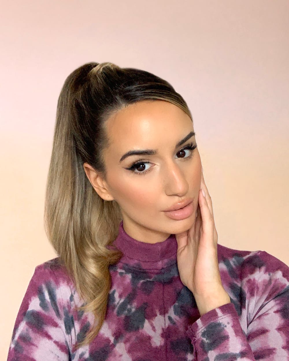 Dark Brown Base With Blonde Highlights Visual Idea Dark Brown Base With Blonde Highlights Visual Idea — High Ponytail