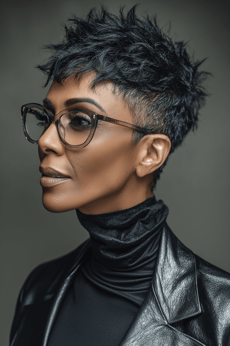 Textured Pixie With Undercut and Spiky Top — Haircuts for Black Women Over 60