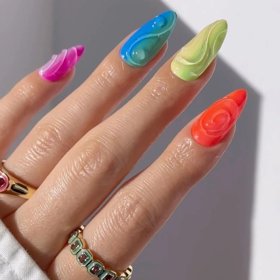 Glossy Jelly-Like Visual Idea Glossy Jelly-Like Visual Idea — Skittle Nails