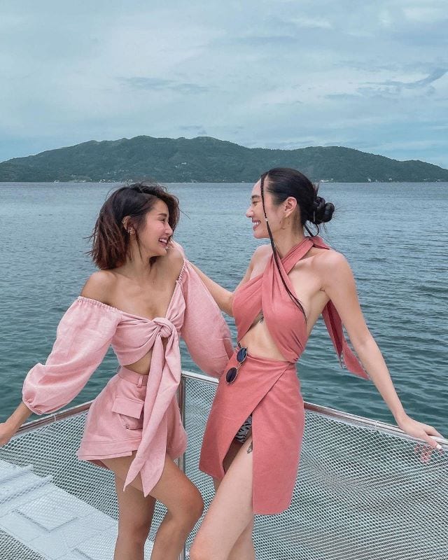Vacation Vibes: Matching Pink Linen-Like Co-ords Vacation Vibes: Matching Pink Linen-Like Co-ords — Best Friend Matching Outfits