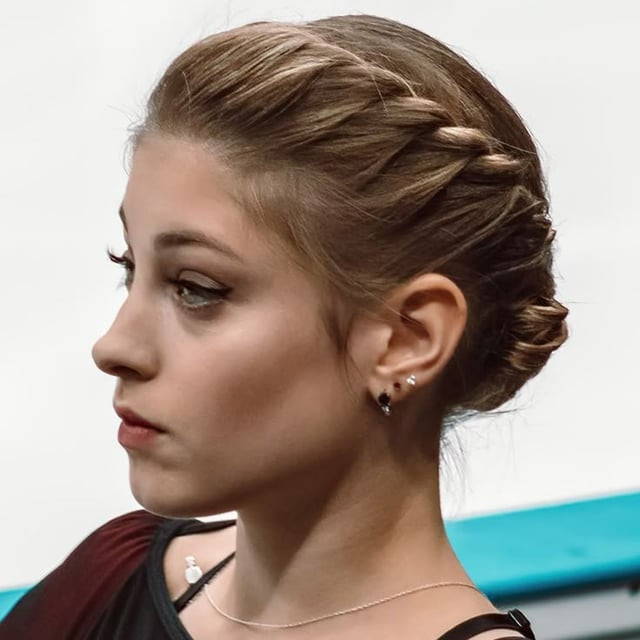 Elegant Collarbone Braided Updo Elegant Collarbone Braided Updo — Figure Skating Hairstyles