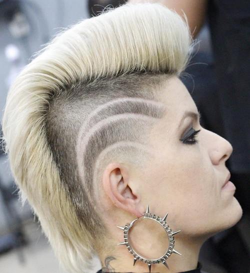 Blonde With Dark Roots And Shaved Sides Visual Idea — Punk Hairstyles