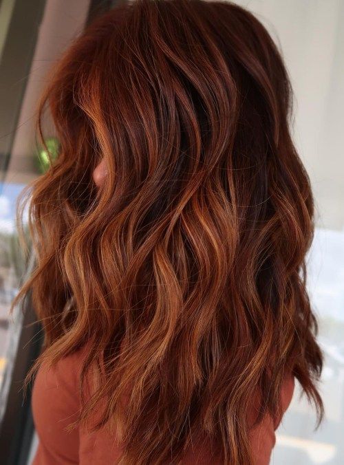 Dark Red With Copper and Blonde Dimension Dark Red With Copper and Blonde Dimension — Red Hair with Highlights