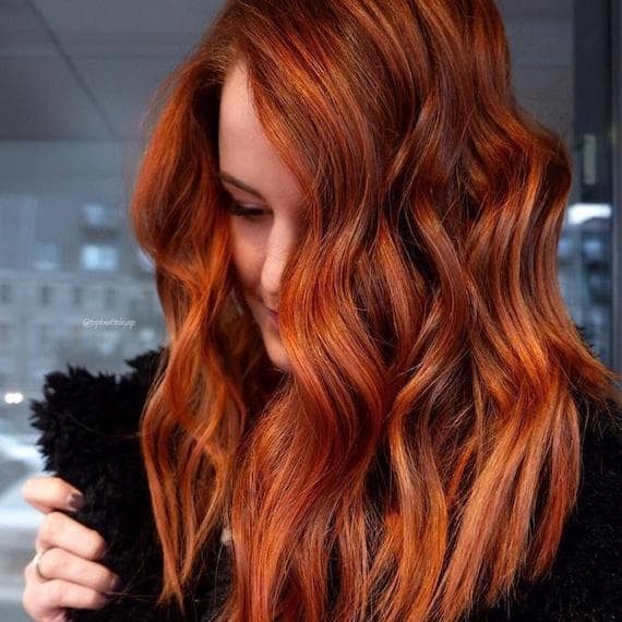 Copper Red With Blonde Highlights Visual Idea — Red Hair Colors