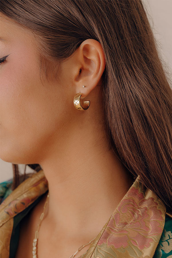 Textured Statement: Hoops with Embellished Jacket — Gold Hoops Outfits