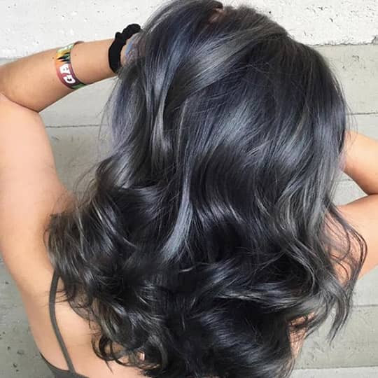 Dark Grey With Subtle Lighter Highlights Dark Grey With Subtle Lighter Highlights — Hair Color to Hide Gray