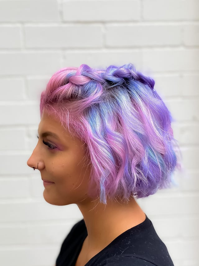 Chin Bob With Braided Crown Chin Bob With Braided Crown — Cotton Candy Hair