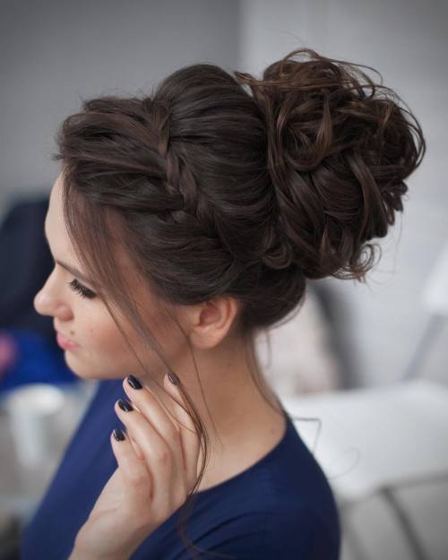 Thick Braided Crown Updo Thick Braided Crown Updo — Easy Updos for Long Hair