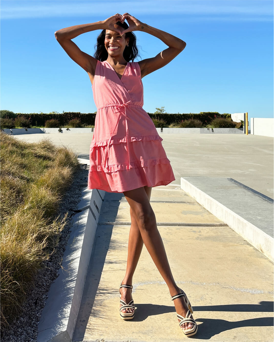 Tiered Ruffle Wrap Dress for Summer — Outfits for Inverted Triangle