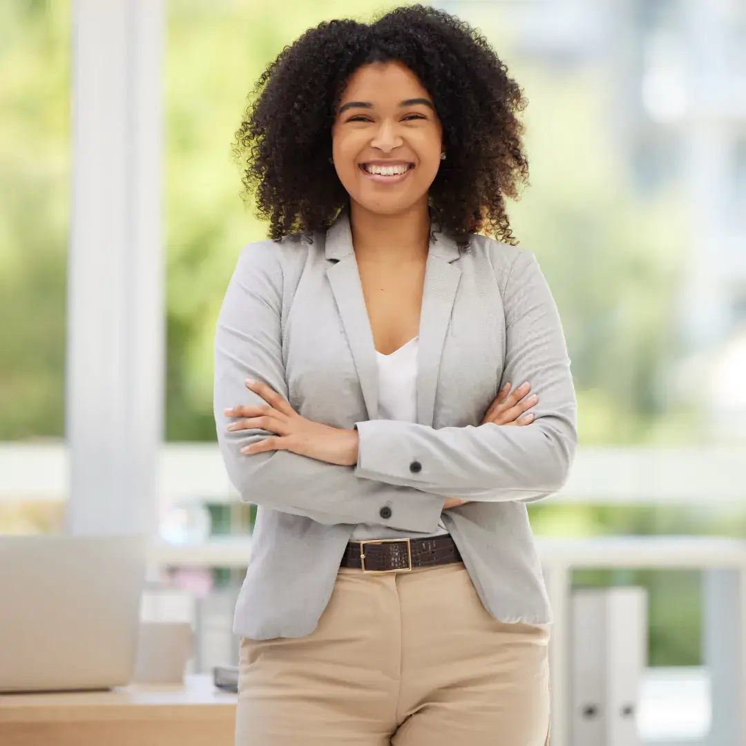 Smart Casual: Grey Blazer with Beige Trousers for Approachable Professionalism — Headshot Outfits