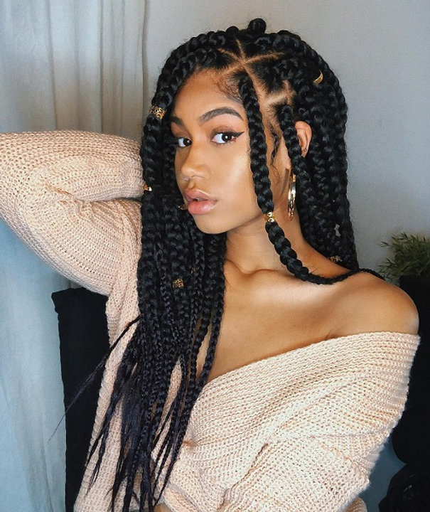 Box Braids with Gold Beads Box Braids with Gold Beads — 4A Hairstyles