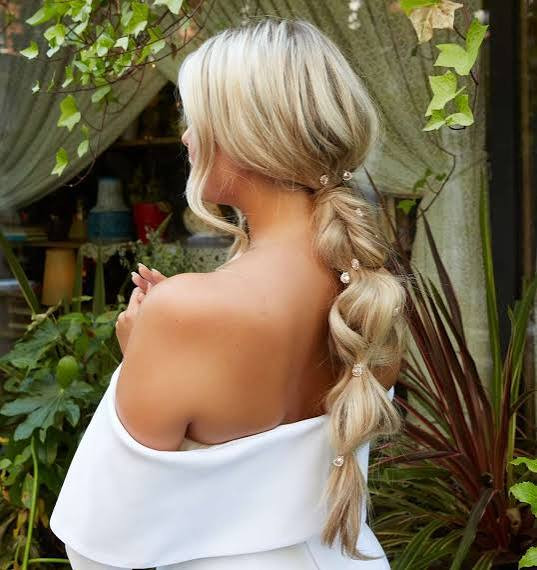 Ash Blonde Braid with Pearls — Hairstyles with Extensions