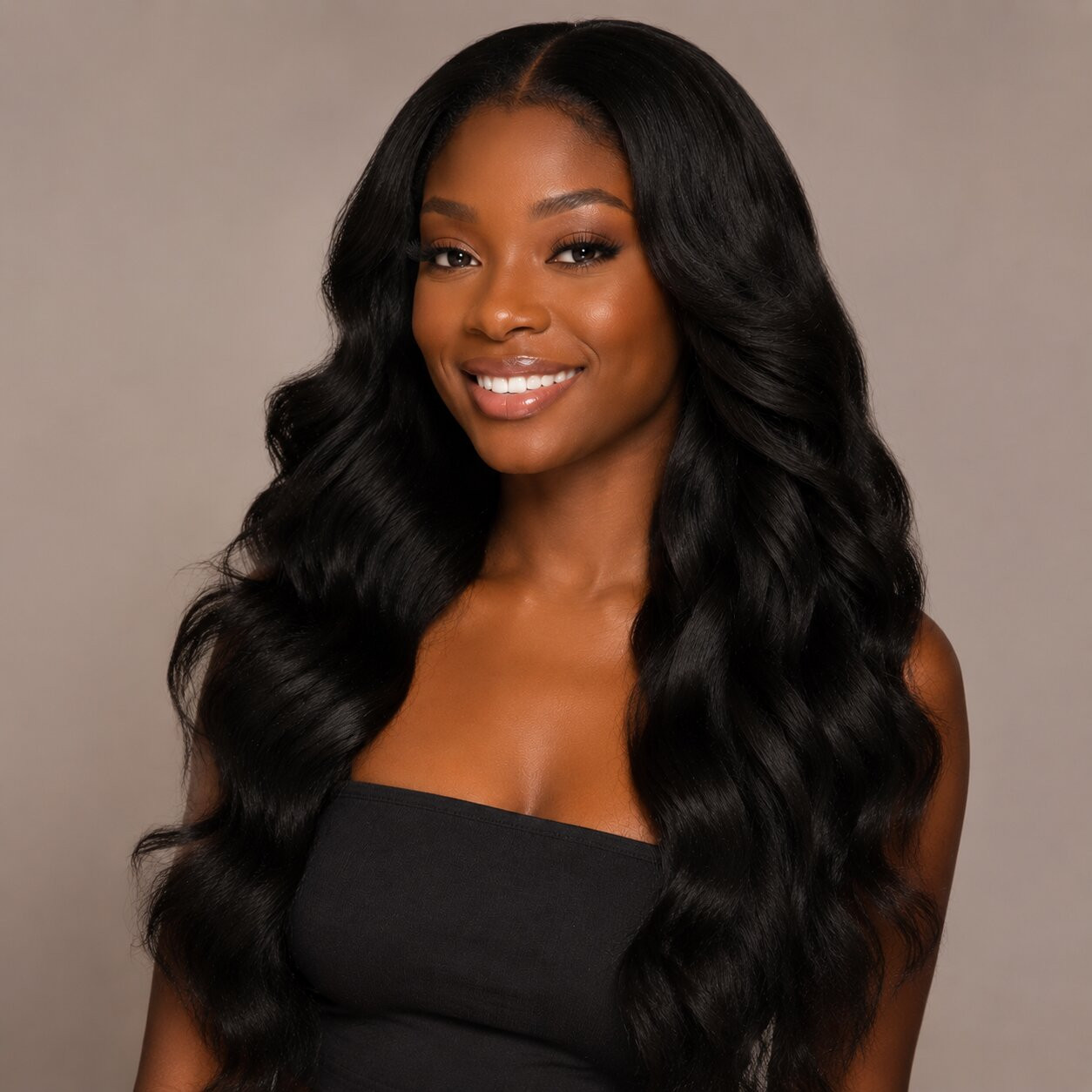 Loose Waves Visual Idea — Soft Black Hair