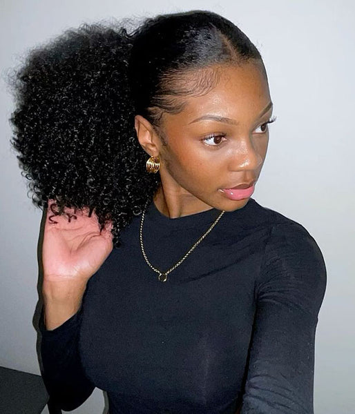Shoulder Voluminous Afro Puff Ponytail — Ponytail Hairstyles for Black Women