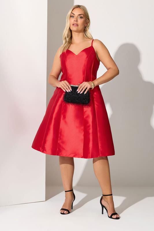 Red Satin Fit-and-Flare Dress for Cocktail Parties — Satin Dress Outfits