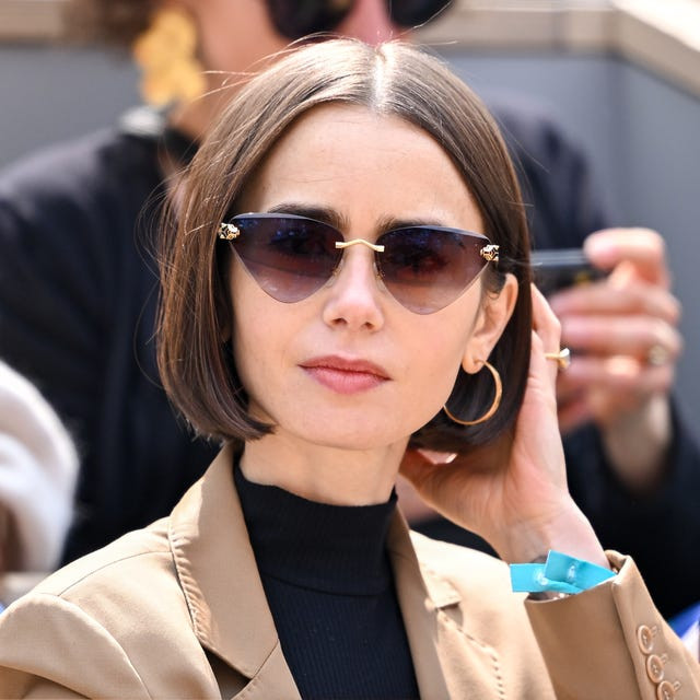 Dark Brown Sharp Chin Length Blunt Bob Dark Brown Sharp Chin Length Blunt Bob — Bob with Glasses