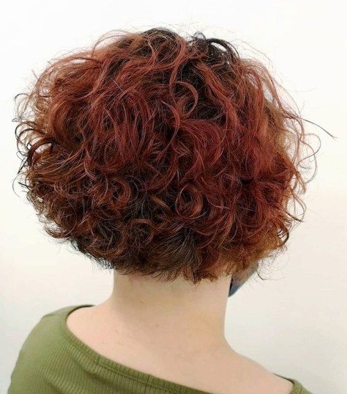 Chin Bob With Red Highlights Chin Bob With Red Highlights — Loose Perm
