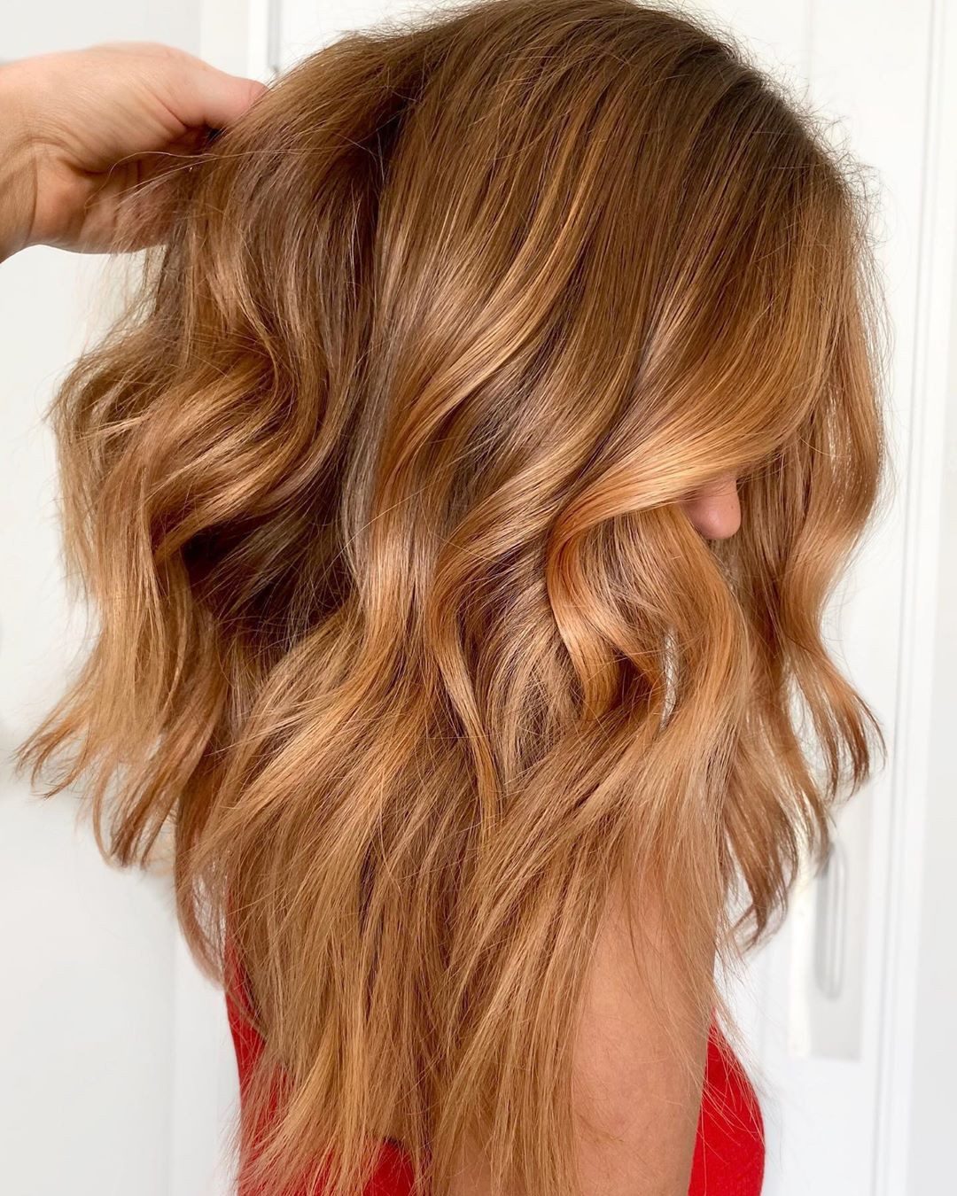 Collarbone Length Caramel Balayage Collarbone Length Caramel Balayage — Caramel Blonde