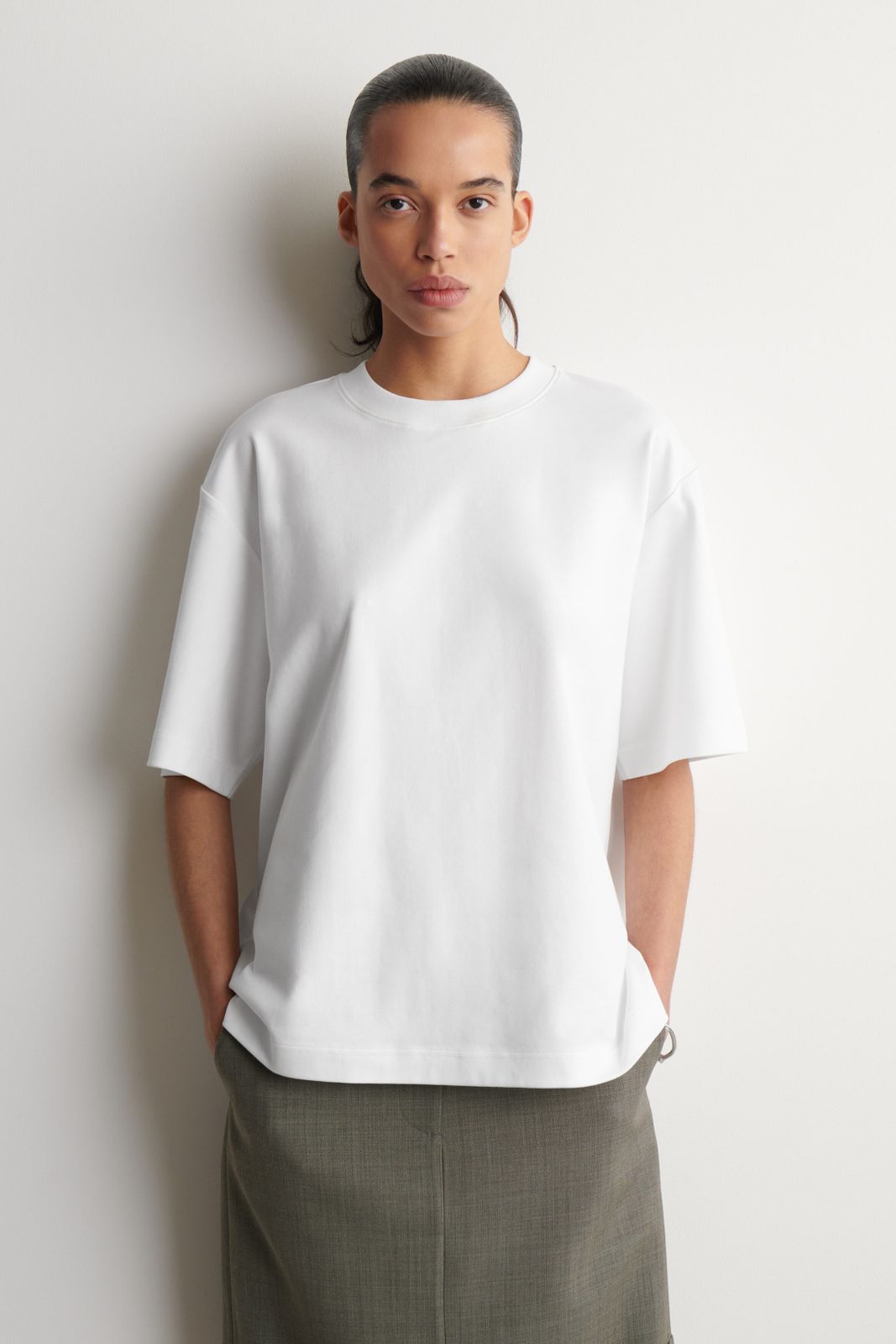 White Oversized Boxy Cotton T-Shirt — Oversized Shirts