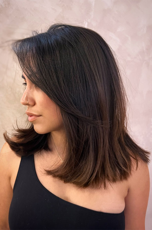 Collarbone Lob with Flipped Ends — Hairstyles for Thin Hair