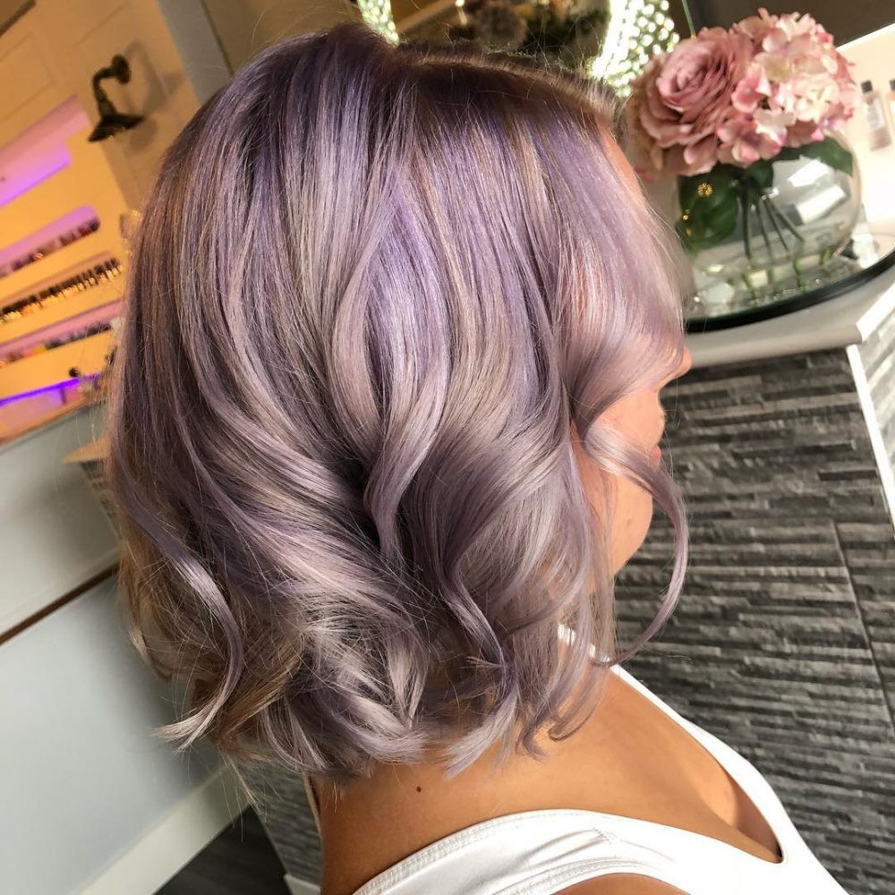 Angled Bob in Pastel Lilac — Lilac Hair