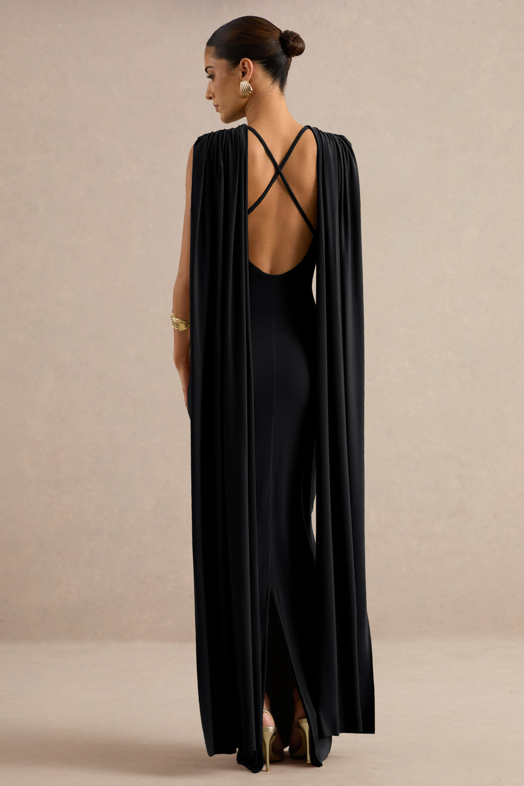 Halter Neck Dress with Ruching and Crystal Embellishments — Black Tie Dresses