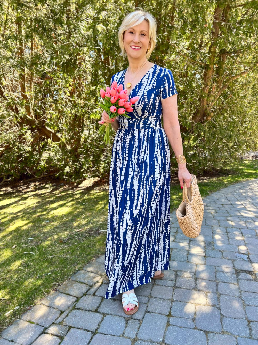 Tie-Dye Wrap Dress with Empire Waist for a Flattering Maxi Look Tie-Dye Wrap Dress with Empire Waist for a Flattering Maxi Look — Dresses to Hide Belly