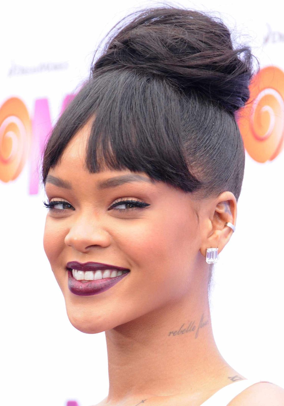 Dark Brown With Caramel Highlights Mid-Back Layers With Curtain Bangs — Hairstyles for Big Forehead