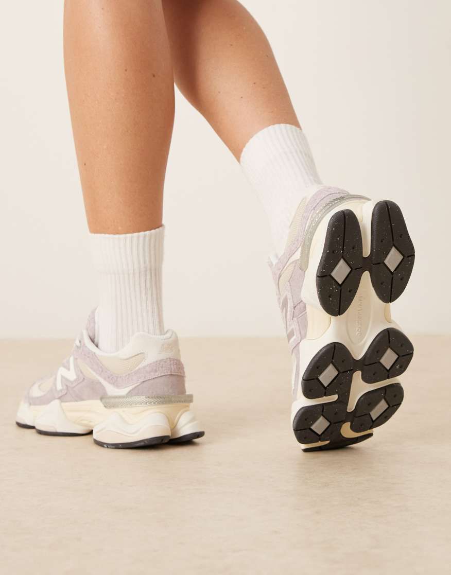Pastel Purple, Cream, and White 9060s with Chunky Sole Pastel Purple, Cream, and White 9060s with Chunky Sole — New Balance 9060 Outfits