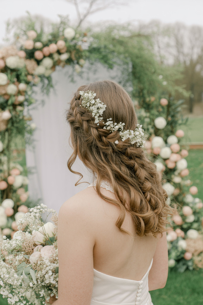 No Bangs Visual Idea — Braids for Wedding
